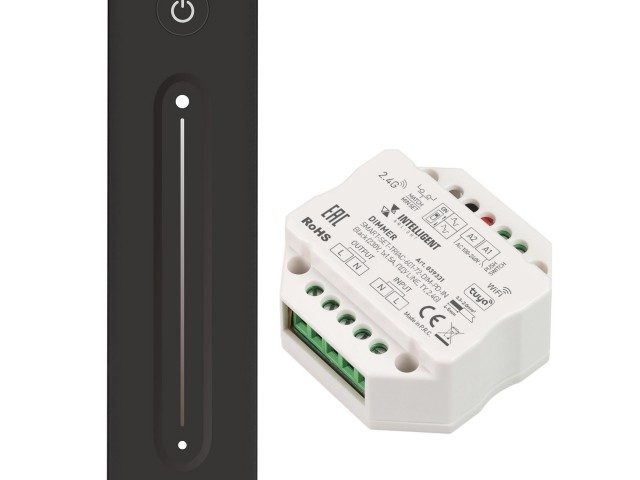 INTELLIGENT ARLIGHT Диммер SMART-SET-TRIAC-601-72-DIM-PD-IN Black (230V, 1x1.5A, ПДУ LINE, TY, 2.4G) (IARL, IP20 Пластик, 5 лет) фото:2