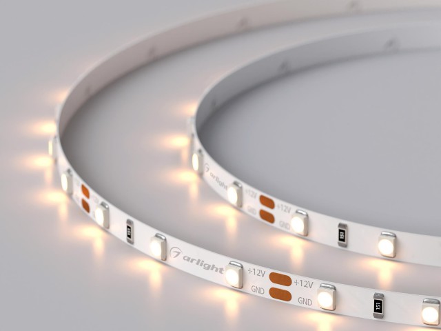 Лента RT 2-5000 12V Warm2700 5mm (3528, 300 LED, LUX) (Arlight, 4.8 Вт/м, IP20) фото:1