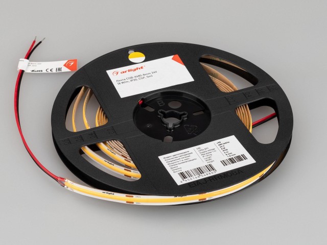 Лента COB-X480-8mm 24V Warm3500 (8 W/m, IP20, CSP, 5m) (Arlight, -) фото:1