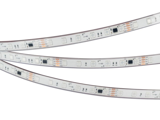 Лента герметичная SPI-PFS-B60-12mm 24V RGB-PX6-BPT (12 W/m, IP68, 5060, 5m) (Arlight, бегущий огонь) фото:2