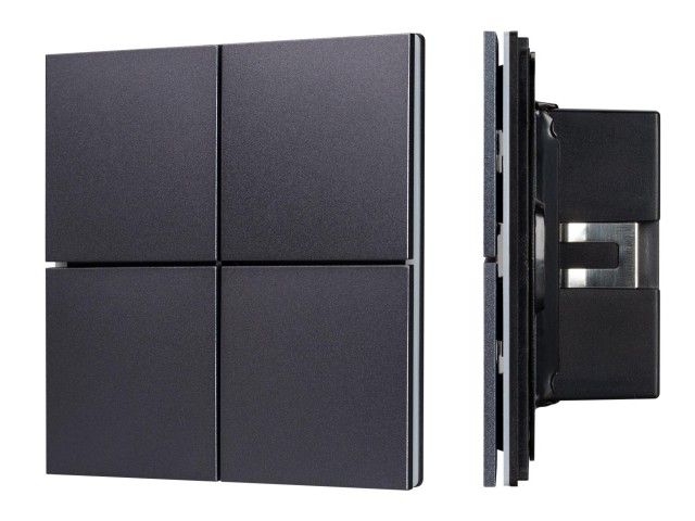 INTELLIGENT ARLIGHT Кнопочная панель KNX-304-23-IN Black (BUS, Frameless) (IARL, IP20 Металл, 2 года) фото:1