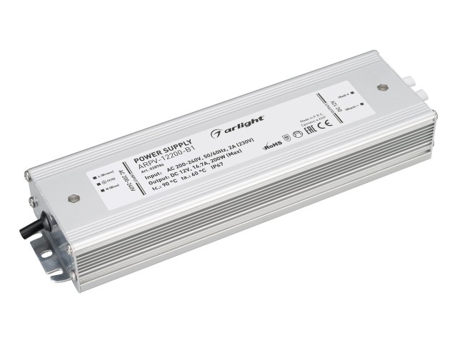 Блок питания ARPV-12200-B1 (12V, 16,7A, 200W) (Arlight, IP67 Металл, 3 года) фото:5