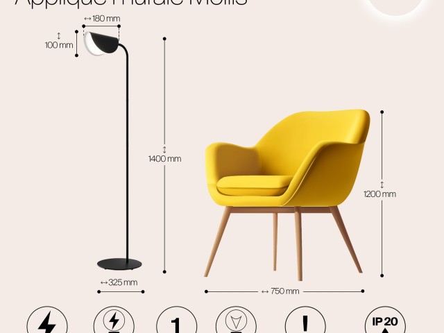 Напольный светильник (торшер) Maytoni MOD126FL-01B фото:9