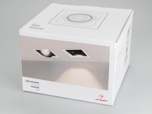 Светильник CL-KARDAN-S190x190-25W White6000 (WH-BK, 30 deg) (Arlight, IP20 Металл, 3 года) фото:3