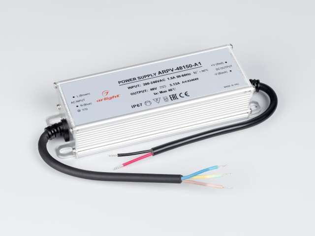 Блок питания ARPV-48150-A1 (48V, 3.13А, 150W) (Arlight, IP67 Металл, 3 года) фото:9