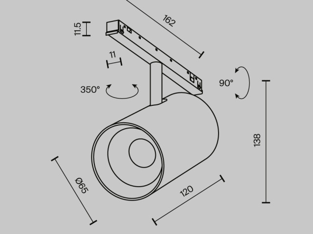 Трековый светильник Technical TR243-4-18WTW-DSZ-B фото:10