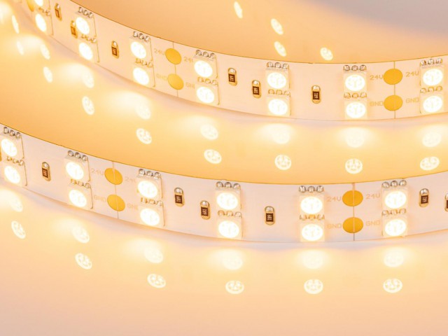 Лента RT 2-5000 24V Yellow 2x2 (5060, 600 LED, LUX) (Arlight, 28.8 Вт/м, IP20) фото:7