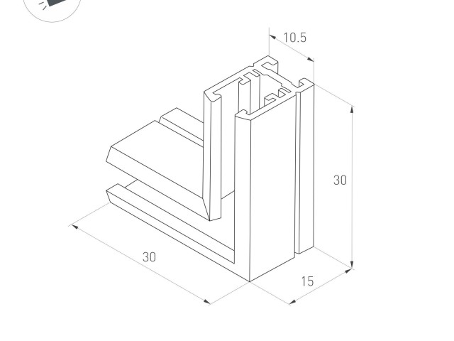 Коннектор угловой MAG-MICROCOSM-CON-L90 (BK) (Arlight, IP20) фото:1