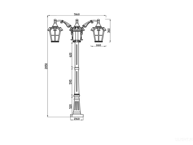 Садово-парковый светильник Outdoor O413FL-03GB фото:7