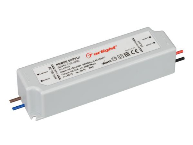 Блок питания ARPV-LV24050 (24V, 2.0A, 48W) (Arlight, IP67 Пластик, 2 года) фото:4