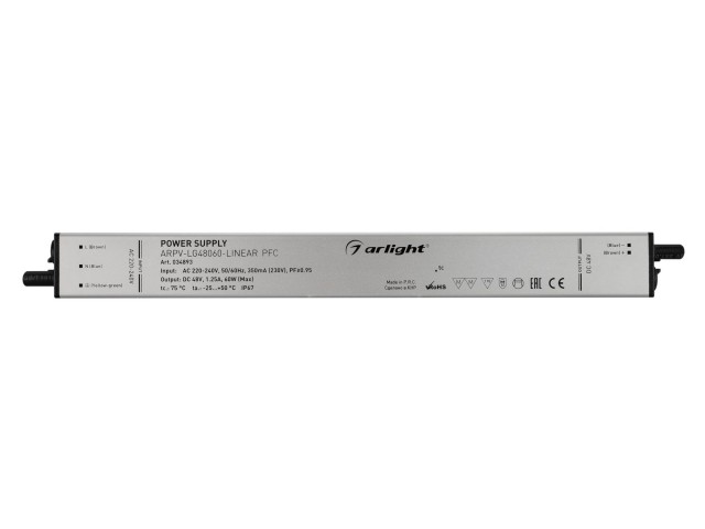 Блок питания ARPV-LG48060-LINEAR-PFC (48V, 1.25A, 60W) (Arlight, IP67 Металл, 5 лет) фото:2