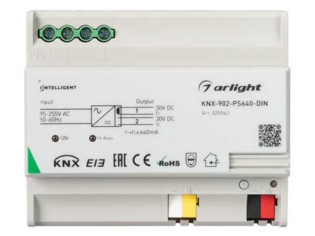 INTELLIGENT ARLIGHT Блок питания шины KNX-902-PS640-DIN (230V, 640mA) (IARL, IP20 Пластик, 2 года) фото:1
