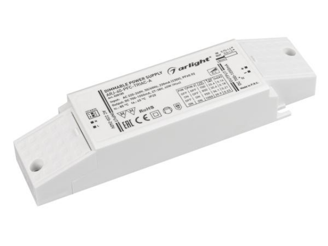 Блок питания ARJ-40-PFC-TRIAC-A (40W, 700-1050mA) (Arlight, IP20 Пластик, 5 лет) фото:3