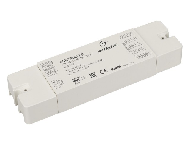 Контроллер ARL-4022-SIRIUS-RGBW (12-24V, 4x6A, RF) (Arlight, IP20 Пластик, 2 года) фото:1