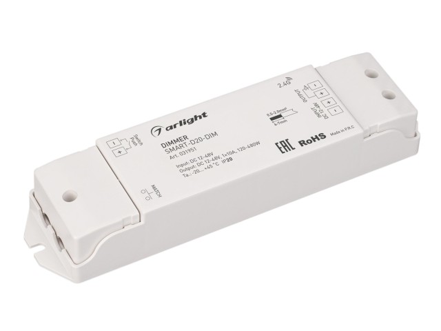 Диммер SMART-D20-DIM (12-48V, 1x10A, 2.4G) (Arlight, IP20 Пластик, 5 лет) фото:6