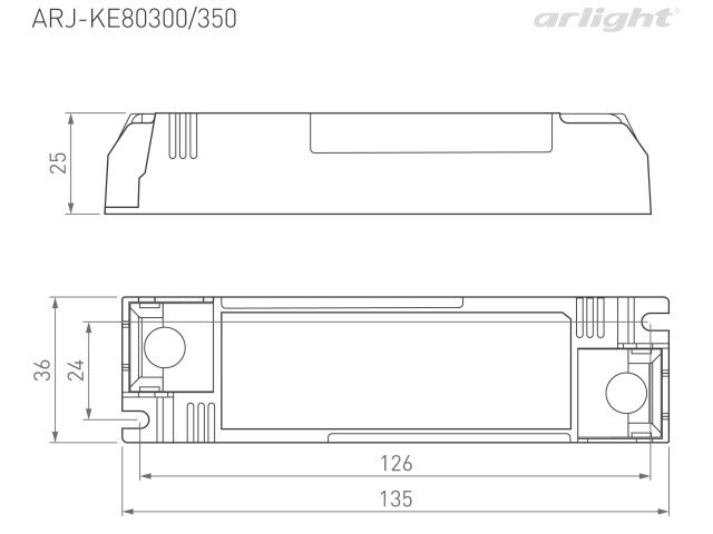 Блок питания ARJ-KE80300 (24W, 300mA, PFC) (Arlight, IP20 Пластик, 5 лет) фото:3
