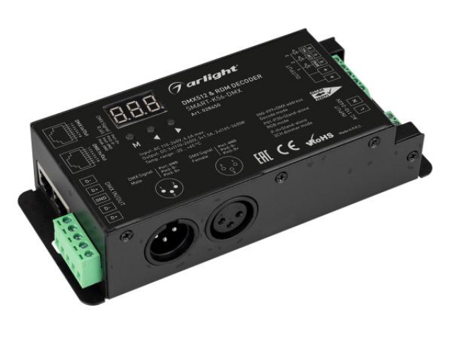 Декодер SMART-K56-DMX (230V, 3x1.5A, XLR3, 2.4G) (Arlight, IP20 Металл, 5 лет) фото:4