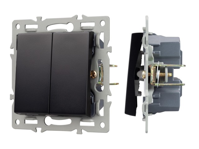 Механизм выключателя двухклавишный непроходной SWT-MK02-PL-BK (250V, 16A) (Arlight, -) фото:3