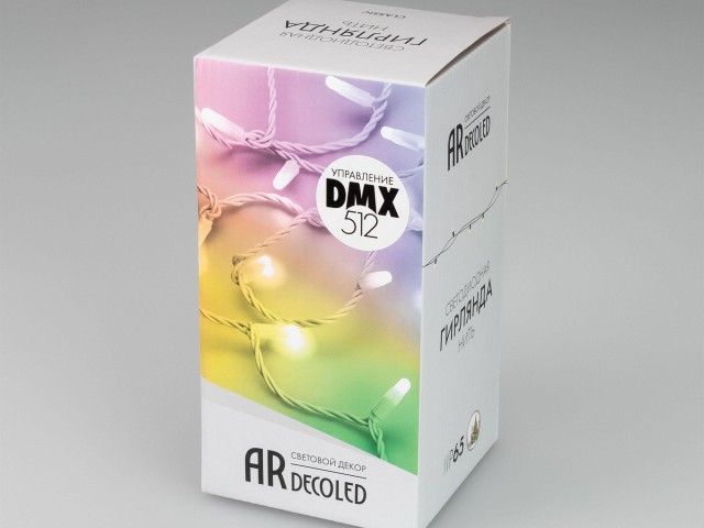Светодиодная гирлянда ARD-STRING-CLASSIC-10000-BLACK-100LED-LIVE RGB-DMX (24V, 10W) (Ardecoled, IP65) фото:7