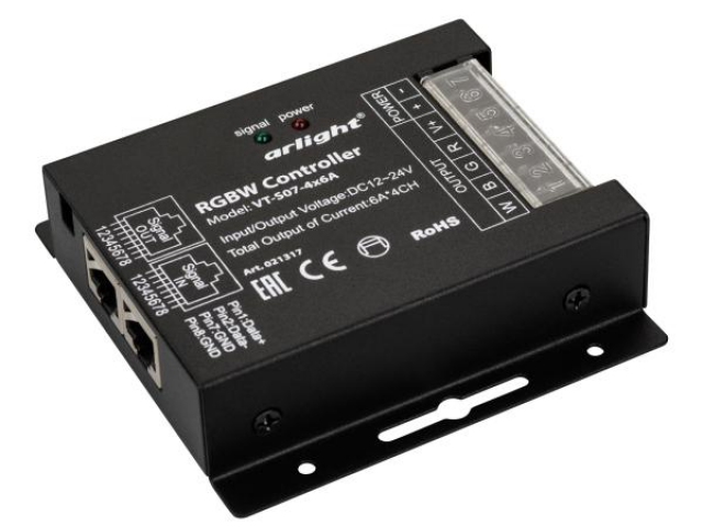 Контроллер VT-S07-4x6A (12-24V, ПДУ 24 кн, RF) (Arlight, IP20 Металл, 3 года) фото:2