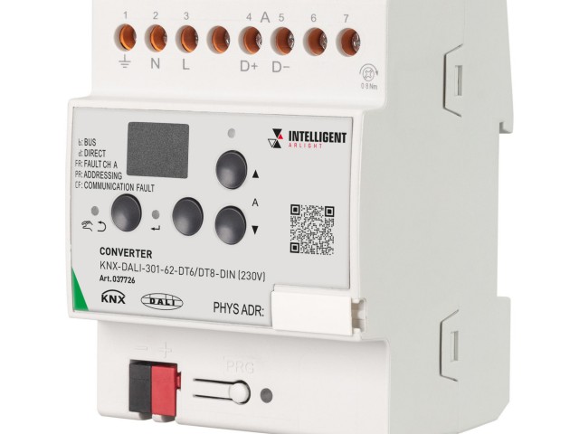 INTELLIGENT ARLIGHT Конвертер KNX-DALI-301-62-DT6/DT8-DIN (230V) (IARL, IP20 Пластик, 3 года) фото:1