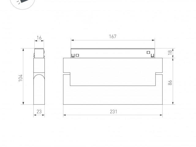 Светильник MAG-ORIENT-FLAT-FOLD-S230-12W Warm3000 (BK, 80 deg, 48V DALI) (Arlight, IP20 Металл, 5 лет) фото:1
