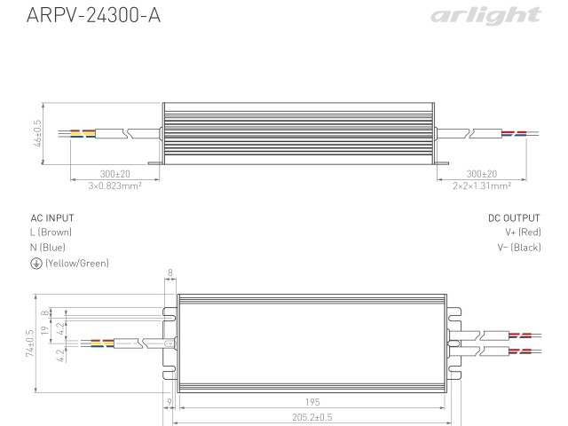 Блок питания ARPV-24300-A (24V, 12.5A, 300W) (Arlight, IP67 Металл, 3 года) фото:8