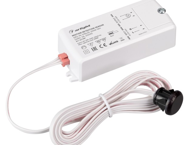ИК-датчик SR2-IN-S98x35-200W-WH (230V, 5A, DOOR) (Arlight, IP20 Пластик, 5 лет) фото:1