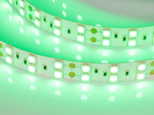 Лента RT 2-5000 24V Green 2x2 (5060, 600 LED, LUX) (Arlight, 28.8 Вт/м, IP20) фото:6