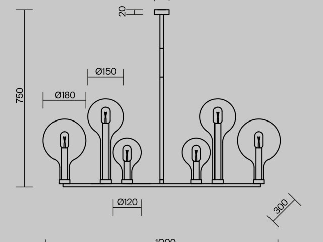 Подвесной светильник Maytoni MOD333PL-06B1 фото:14