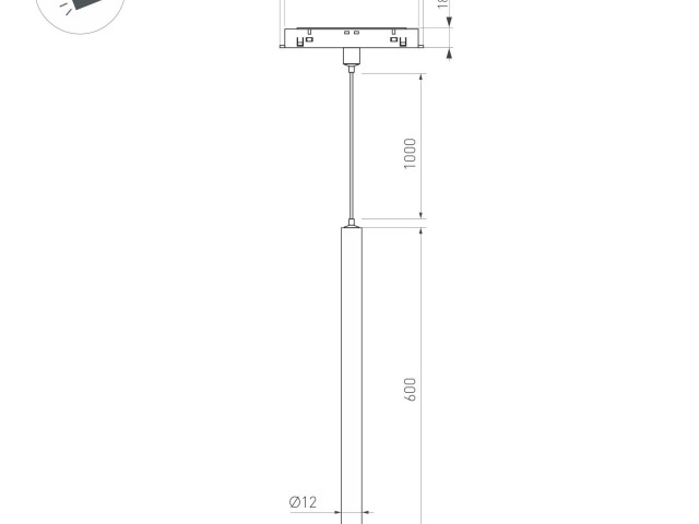 Светильник MAG-ORIENT-SPOT-HANG-L600-R12-2W Warm3000 (BK, 20 deg, 48V) (Arlight, IP20 Металл, 5 лет) фото:3
