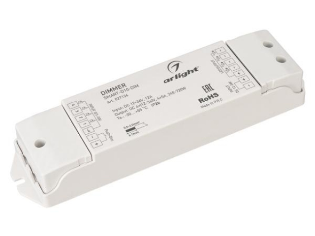 Диммер SMART-D10-DIM (12-36V, 4x5A, 0/1-10V) (Arlight, IP20 Пластик, 5 лет) фото:3