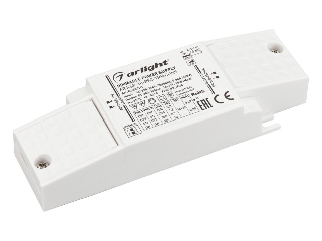 Блок питания ARJ-SP-10-PFC-TRIAC-INS (10W, 16-29V, 0.2-0.35A) (Arlight, IP20 Пластик, 5 лет) фото:3