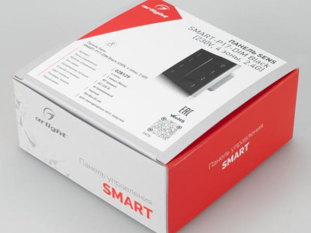 Панель Sens SMART-P17-DIM Black (230V, 4 зоны, 2.4G) (Arlight, IP20 Пластик, 5 лет) фото:7