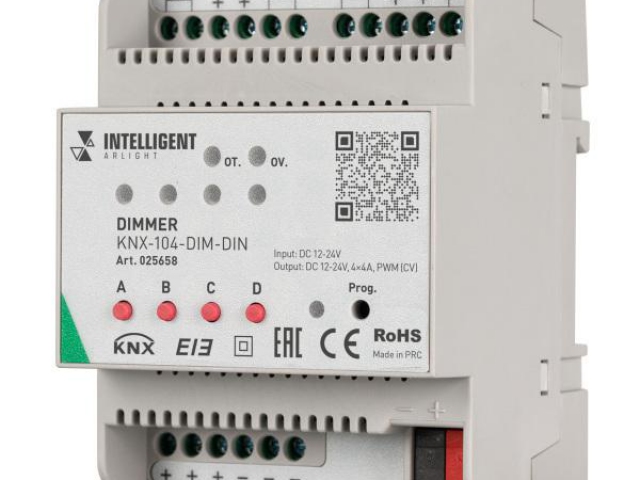 INTELLIGENT ARLIGHT Диммер KNX-104-DIM-DIN (12-24V, 4x4A) (IARL, IP20 Пластик, 2 года) фото:4