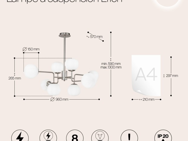 Подвесной светильник Maytoni MOD221-PL-08-N фото:4