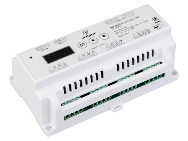 Декодер SMART-K18-DMX (12-36V, 12x5A) (Arlight, IP20 Пластик, 5 лет) фото:4