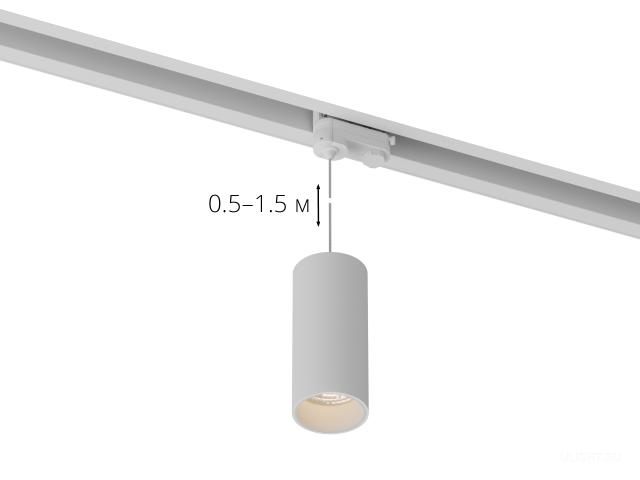 Подвесной трековый светильник HOKASU Tube Hang TR4 (55-120/ral9003 – 10w/2790/10deg) фото:1