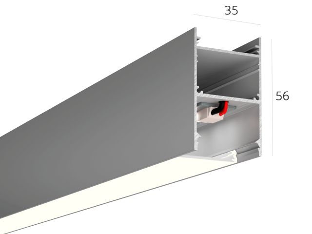 Линейный светильник HOKASU 35/56 (Anod/1250mm/LT70 — 4K/28W) фото:2