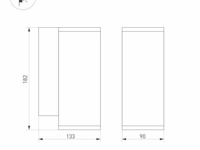 Светильник LGD-FORMA-WALL-R90-12W Warm3000 (BK, 44 deg, 230V) (Arlight, IP54 Металл, 3 года) фото:2