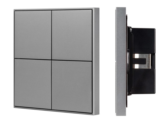 INTELLIGENT ARLIGHT Кнопочная панель KNX-304-23-IN Grey (BUS, Frame) (IARL, IP20 Металл, 2 года) фото:3