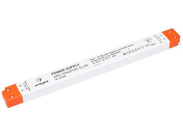 Блок питания ARV-SN48100-SLIM (48V, 2.1A, 100W, PFC) (Arlight, IP20 Пластик, 3 года) фото:4