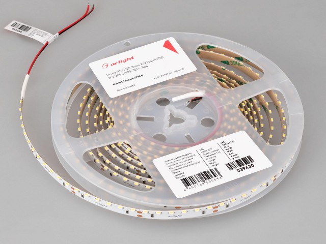 Лента RS-S120-8mm 24V Warm2700 (9.6 W/m, IP20, 3014, 5m) (Arlight, боковое свечение) фото:7