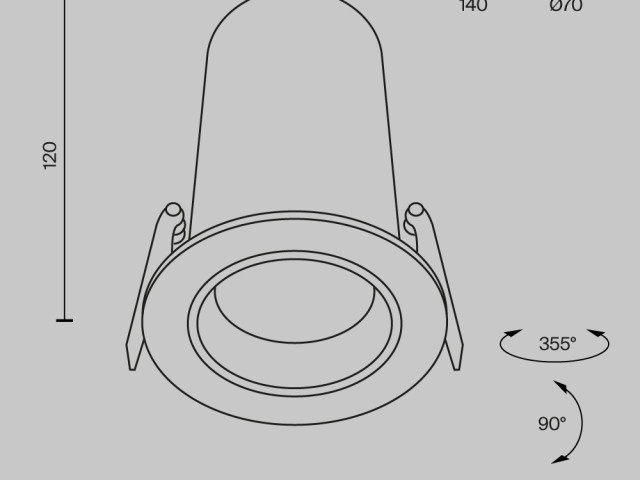 Встраиваемый светильник Technical DL125-L12-3K-B фото:10
