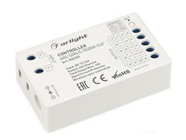 Контроллер ARL-SIRIUS-RGBW-SUF (12-24V, 4x4A, 2.4G) (Arlight, IP20 Пластик, 3 года) фото:1