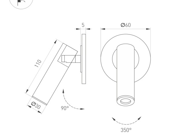 Светильник SP-READER-NB-R60-3W Warm2700 (BR, 20 deg, 230V) (Arlight, IP20 Металл, 3 года) фото:3