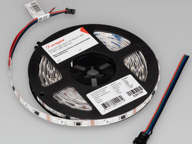 Лента SPI-B60-10mm 12V RGB-PX3-BPT (12 W/m, IP20, 5060, 5m) (Arlight, бегущий огонь) фото:2