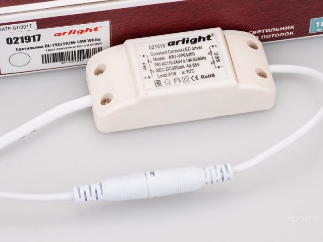 Светильник DL-192x192M-18W White (Arlight, IP40 Металл, 3 года) фото:7