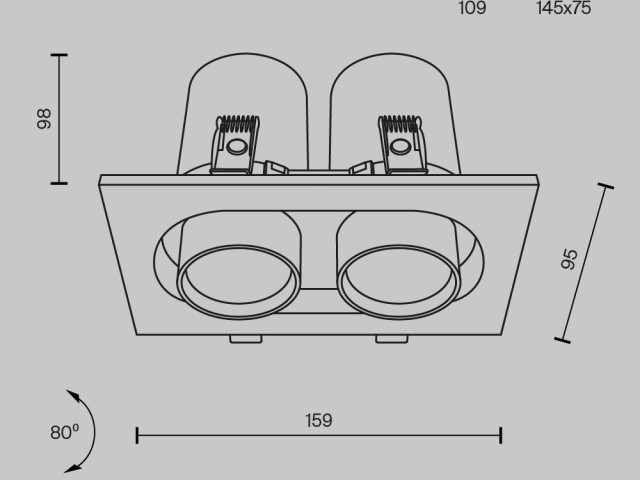 Встраиваемый светильник Technical DL045-02-10W3K-W фото:11