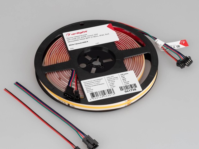 Лента герметичная SPI-COB-SE-X378-12mm 24V White6000-PX63-BPT (7 W/m, IP65, 5m) (Arlight, бегущий огонь) фото:1